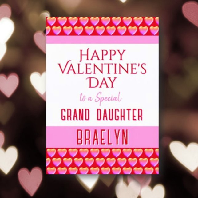 Happy Valentine's Grand-Daughter-Karte Feiertagskarte (Von Creator hochgeladen)