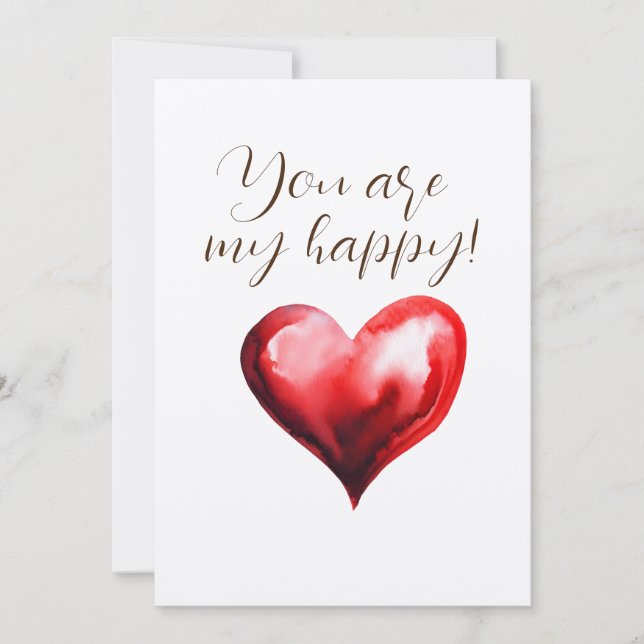 Happy Valentines Heart Feiertagskarte (Vorderseite)