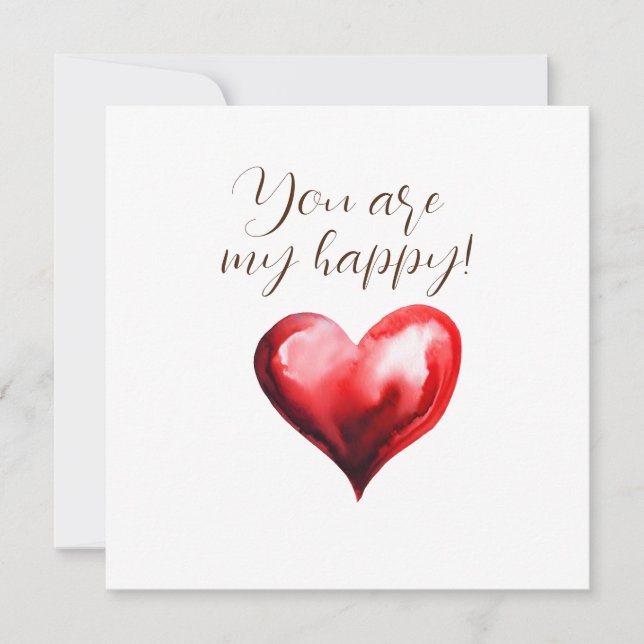 Happy Valentines Heart Feiertagskarte (Vorderseite)