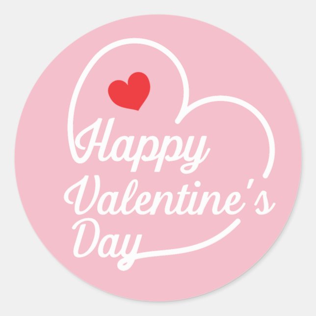 Happy Valentine's Heart Swash ID734 Runder Aufkleber (Vorderseite)