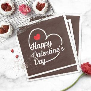 Happy Valentine's Heart Swash ID734 Serviette