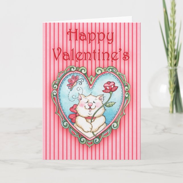 Happy Valentine's Kitty Feiertagskarte (Vorderseite)