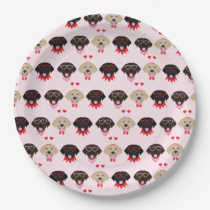 Happy Valentines Labrador Retriever Hunde Pappteller