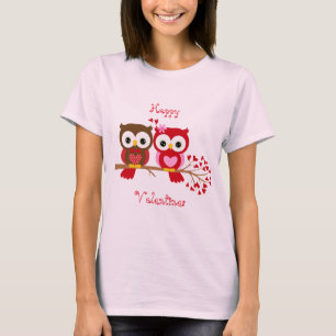 Happy Valentines Owl Liebe T-Shirt