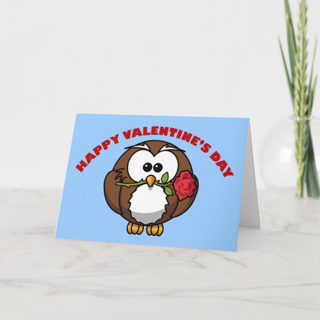 Happy Valentine's Owl Tango Feiertagskarte (Vorderseite)