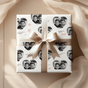 Happy Valentine's Personalisiert Heart Foto Pastel Geschenkpapier