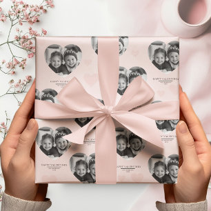 Happy Valentine's Personalisiert Heart Foto Pastel Geschenkpapier