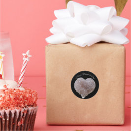 Happy Valentines Pink Amethyst Crystals Herz Runder Aufkleber