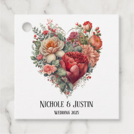 Happy Valentine's Rose Hochzeit Geschenkanhänger