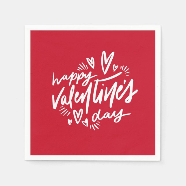 Happy Valentines Serviette (Vorderseite)