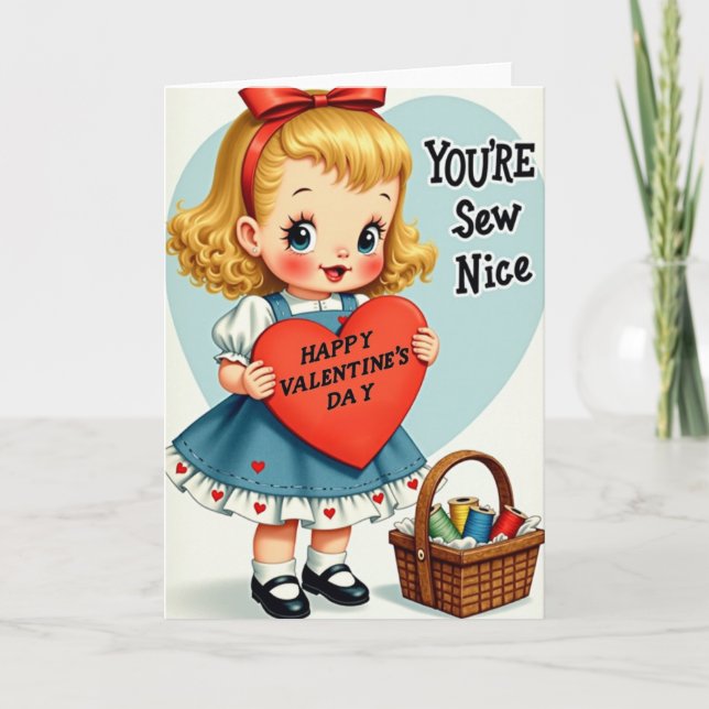 Happy Valentines Sew Nice Card Karte (Vorderseite)