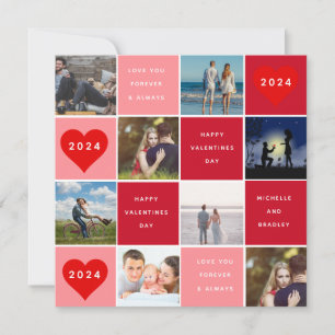 Happy Valentines Tag 8 Foto Grid Feiertagskarte