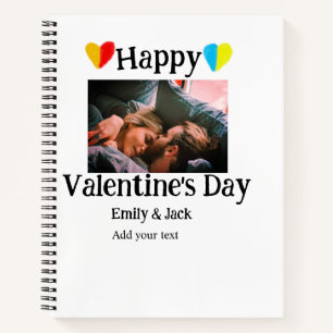 Happy valentine's Tag fügen Sie Pärchen Namen Foto Notizbuch