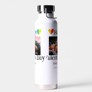 Happy valentine's Tag fügen Sie Pärchen Namen Foto Trinkflasche