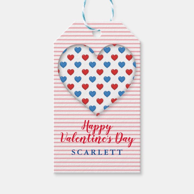 Happy Valentine's Tag Geschenkanhänger (Vorderseite)