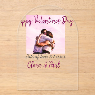 Happy Valentines Tag moderne Küsse Liebe Name p Acryleinladungen