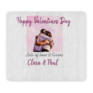 Happy Valentines Tag moderne Küsse Liebe Name p Schneidebrett