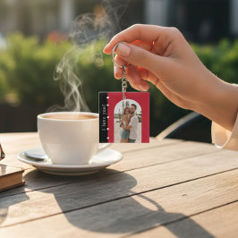 Happy Valentines Tag Modernes, romantisches Foto Schlüsselanhänger