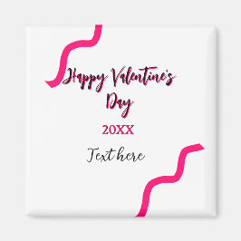 Happy Valentine's Tag rosa schwarze Spiralfett let Magnet