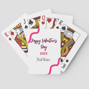 Happy Valentine's Tag rosa schwarze Spiralfett let Spielkarten