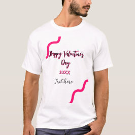 Happy Valentine's Tag rosa schwarze Spiralfett let T-Shirt