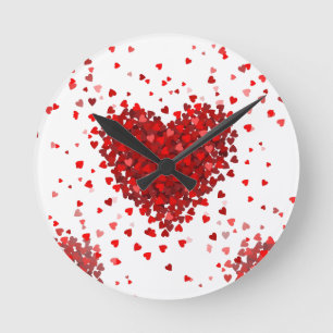 Happy Valentines Tagesherzen Runde Wanduhr