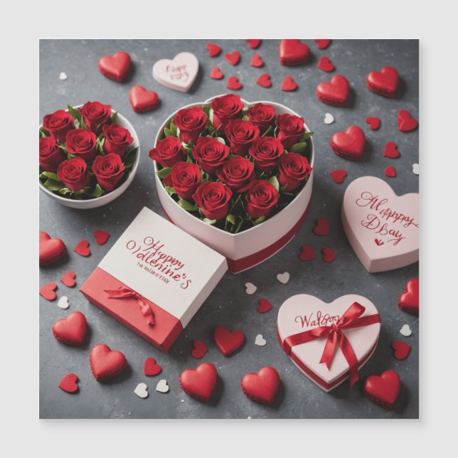 Happy Valentines Tageskarte Magnetkarte (Vorderseite)