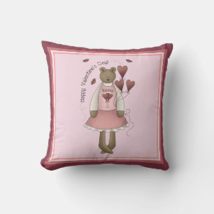 Happy Valentine's Teddy Bear Pillow Kissen