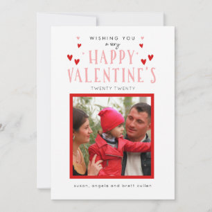 Happy Valentine's Typografy Foto Card Feiertagskarte