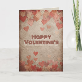 Happy Valentines Vintage Background With Hearts Karte