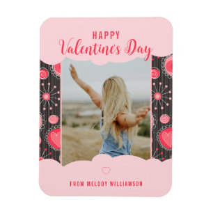 Happy Valentines Whimsical Red Herzen Blume Name Magnet