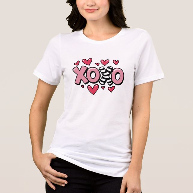 Happy valentine's xoxo white &red Tri-Blend shirt (Vorderseite)