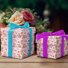 Happy Valentins Corgi Day Pattern Geschenkpapier Set