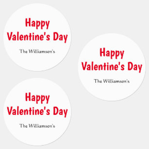 Happy Valentins Day Add Name Familienname Text det Etiketten