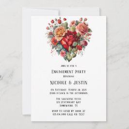 Happy Valentins Rose Vintage Engagement-Partei Einladung