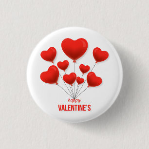 Happy Valentins rote Balloons   Urlaub Button