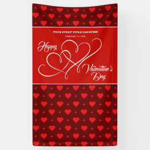 HAPPY VALENTINS TAGES EREIGNIS ROTE HEARTS BANNER