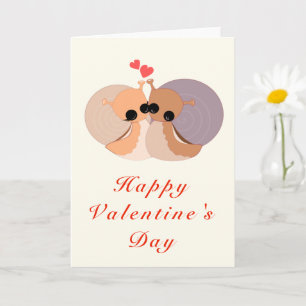 Happy-Valentinstag-Karte Paar Liebesschnecken Karte