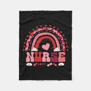 Happy Valentinstag Nurse Rainbow Boho Retro Nur Fleecedecke