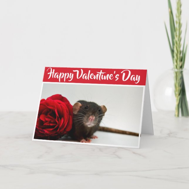 Happy Valentinstag Rattenkarte Karte (Vorderseite)