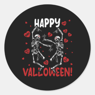 Happy Valloween Skelett Goth Valent Runder Aufkleber