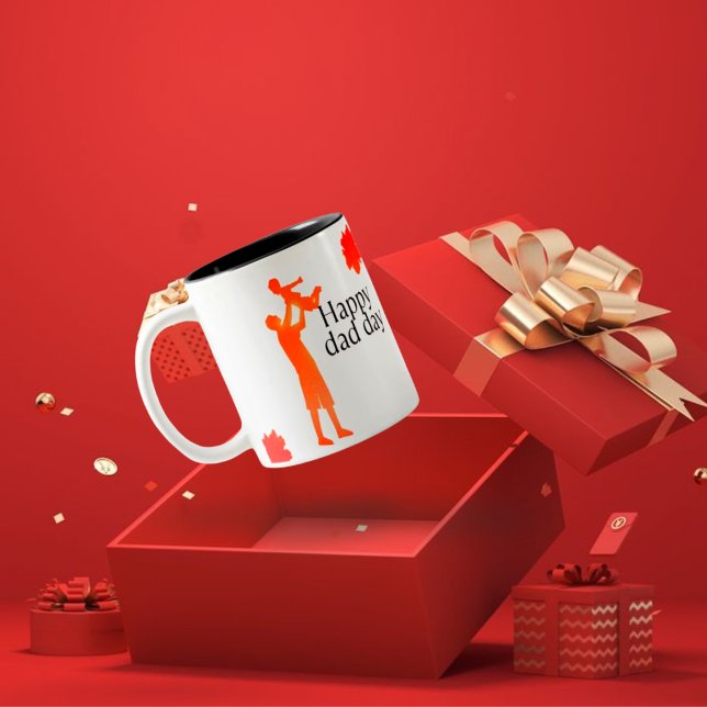 Happy Vater Day Tasse - Silhouette für Vater und K (Von Creator hochgeladen)