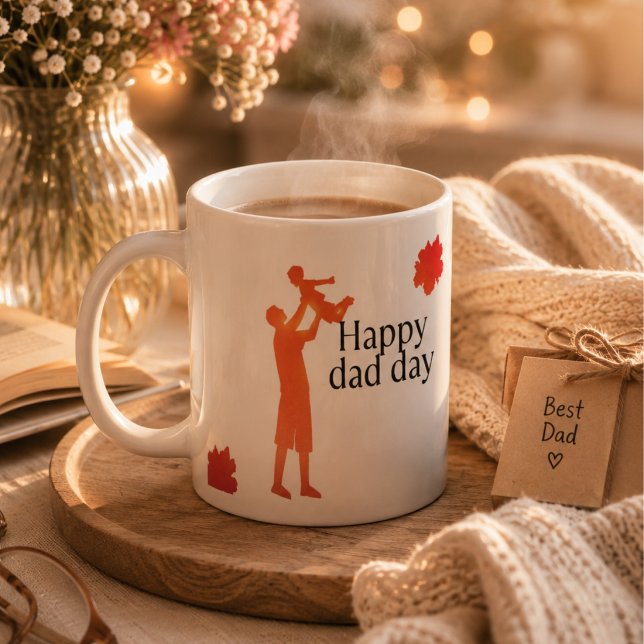 Happy Vater Day Tasse - Silhouette für Vater und K (Von Creator hochgeladen)