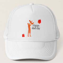 Happy Vater Day Tasse - Silhouette für Vater und K Truckerkappe