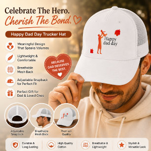 Happy Vater Day Tasse - Silhouette für Vater und K Truckerkappe