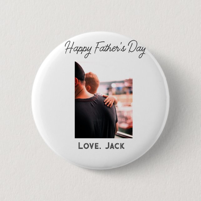 Happy väterliche Foto moderne Liebe einfache Vater Button (Vorderseite)
