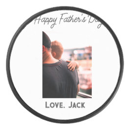 Happy väterliche Foto moderne Liebe einfache Vater Eishockey Puck