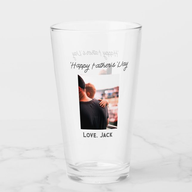 Happy väterliche Foto moderne Liebe einfache Vater Glas (Vorderseite)