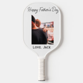 Happy väterliche Foto moderne Liebe einfache Vater Pickleball Schläger