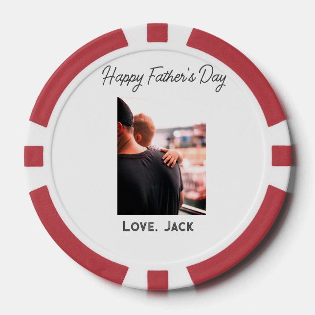 Happy väterliche Foto moderne Liebe einfache Vater Pokerchips (Vorderseite)